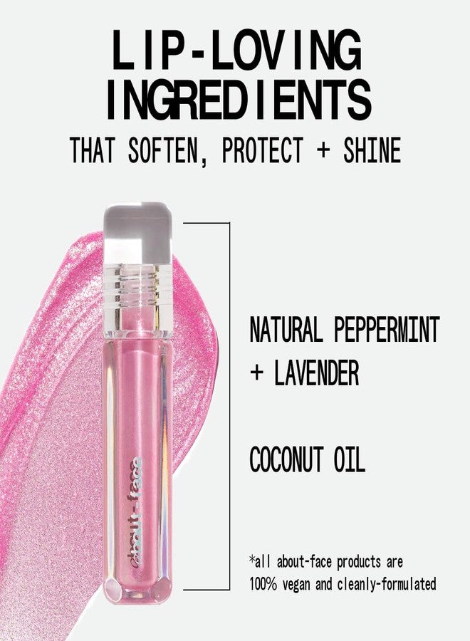 ABOUTFACE about-face Light Lock Lip Gloss it's Not You, It's Me – Non-Sticky, High-Shine Lip Oil Gloss with Coconut Oil, Peppermint & Lavender – Vegan, Cruelty-Free, Clean Beauty – 0.21 oz (Pink Sparkle) - Image 4